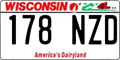 WI license plate 178NZD