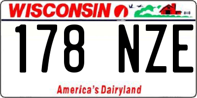 WI license plate 178NZE