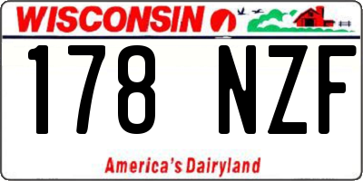 WI license plate 178NZF