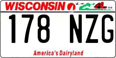WI license plate 178NZG