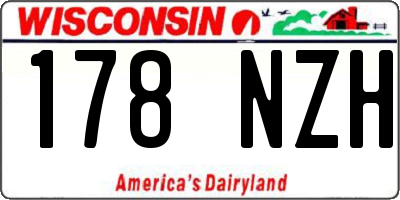 WI license plate 178NZH
