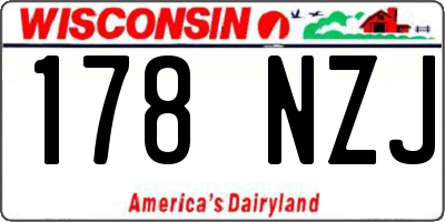 WI license plate 178NZJ