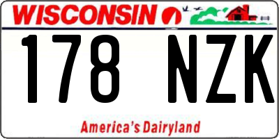 WI license plate 178NZK