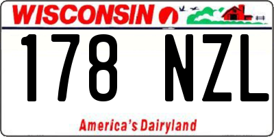 WI license plate 178NZL