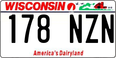 WI license plate 178NZN