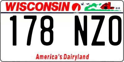 WI license plate 178NZO