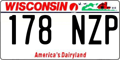WI license plate 178NZP