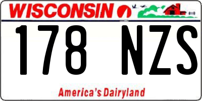 WI license plate 178NZS