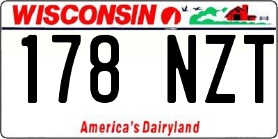 WI license plate 178NZT