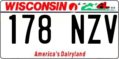 WI license plate 178NZV
