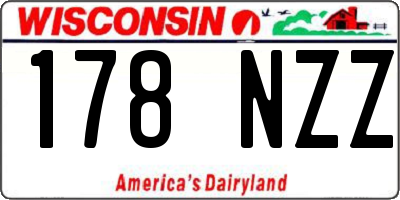 WI license plate 178NZZ