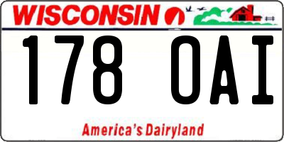 WI license plate 178OAI