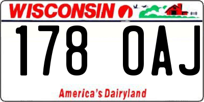 WI license plate 178OAJ