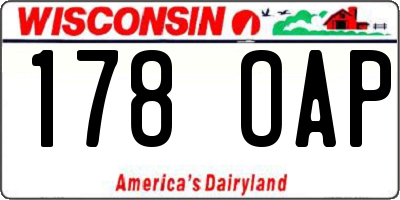 WI license plate 178OAP
