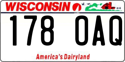WI license plate 178OAQ