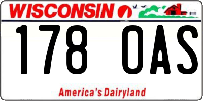 WI license plate 178OAS