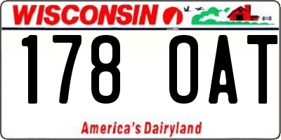WI license plate 178OAT