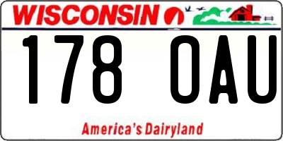 WI license plate 178OAU