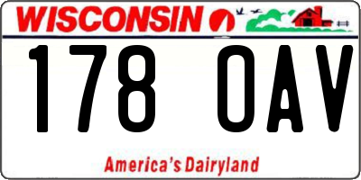 WI license plate 178OAV