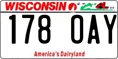 WI license plate 178OAY
