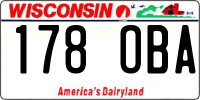 WI license plate 178OBA
