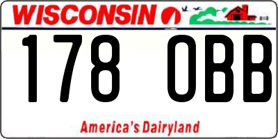 WI license plate 178OBB