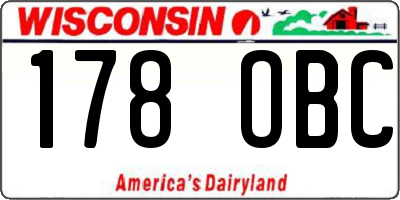 WI license plate 178OBC