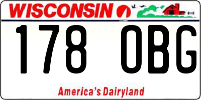 WI license plate 178OBG