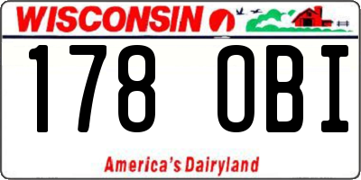 WI license plate 178OBI