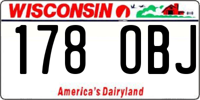 WI license plate 178OBJ