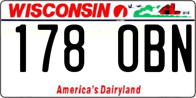 WI license plate 178OBN