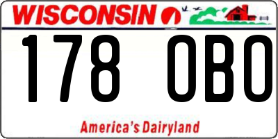 WI license plate 178OBO