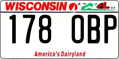 WI license plate 178OBP