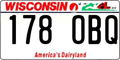 WI license plate 178OBQ