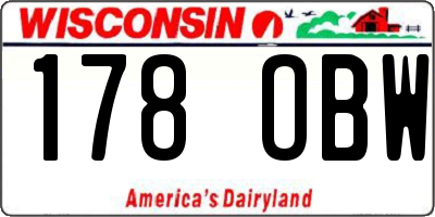 WI license plate 178OBW