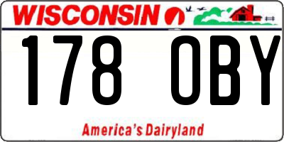 WI license plate 178OBY