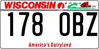 WI license plate 178OBZ