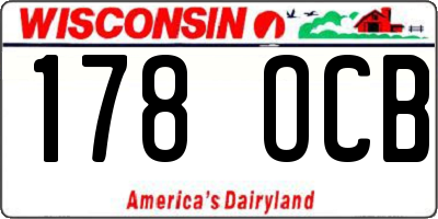 WI license plate 178OCB