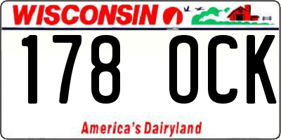 WI license plate 178OCK