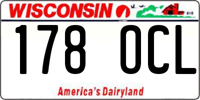 WI license plate 178OCL