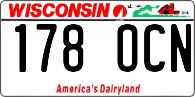 WI license plate 178OCN