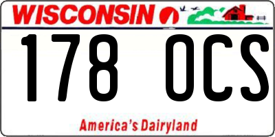 WI license plate 178OCS