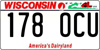 WI license plate 178OCU