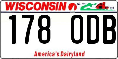 WI license plate 178ODB