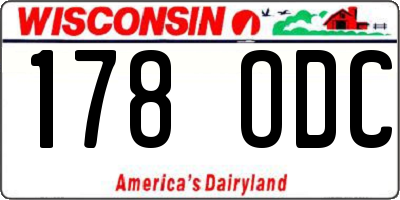 WI license plate 178ODC