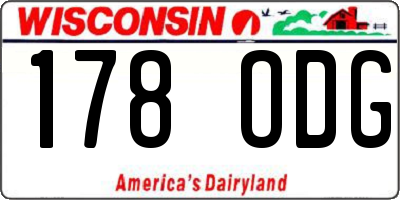 WI license plate 178ODG