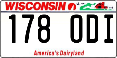 WI license plate 178ODI