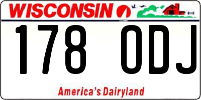 WI license plate 178ODJ