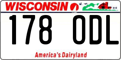 WI license plate 178ODL