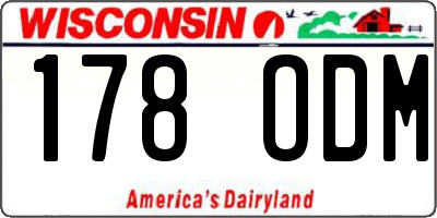 WI license plate 178ODM